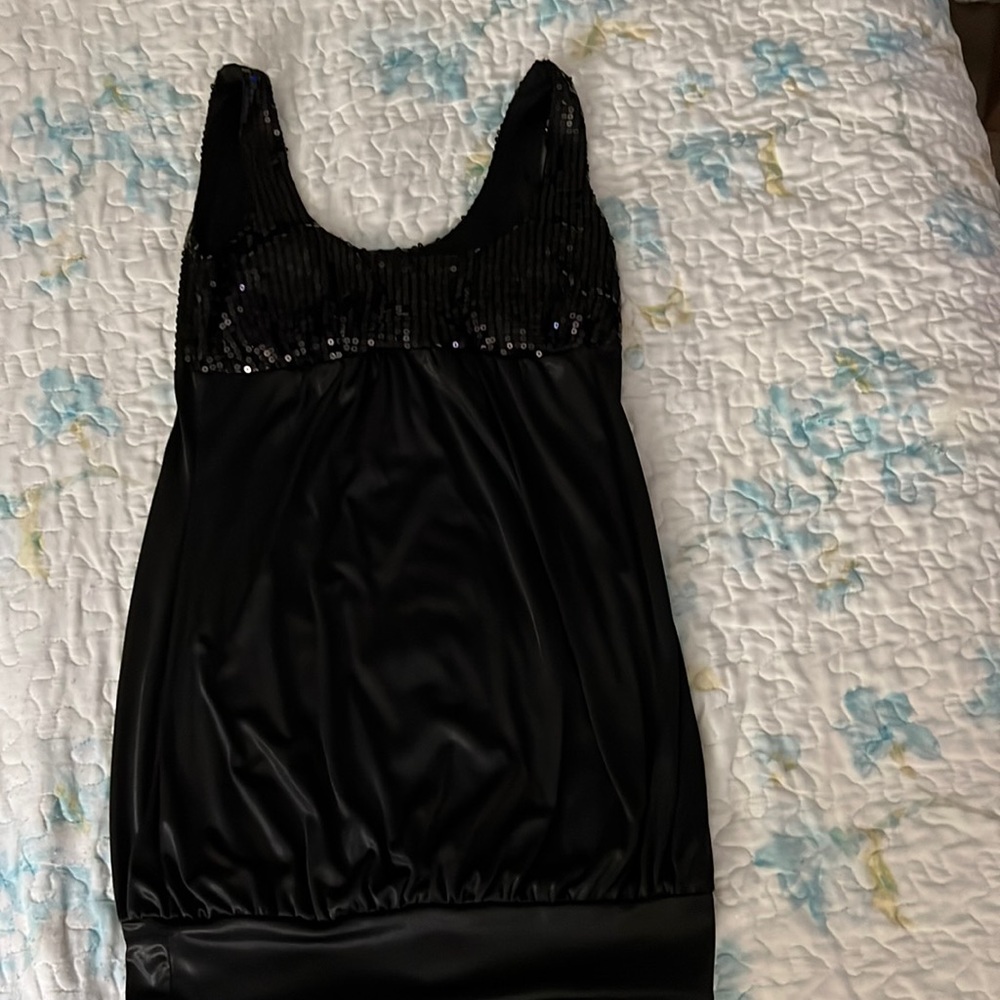 Black Sequin Bubble Dress